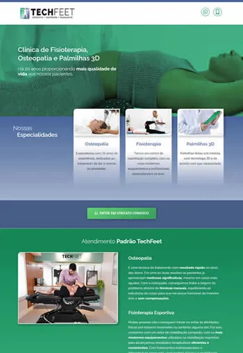 Site da clínica TechFeet
