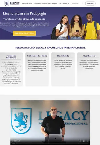Site da Faculdade Legacy