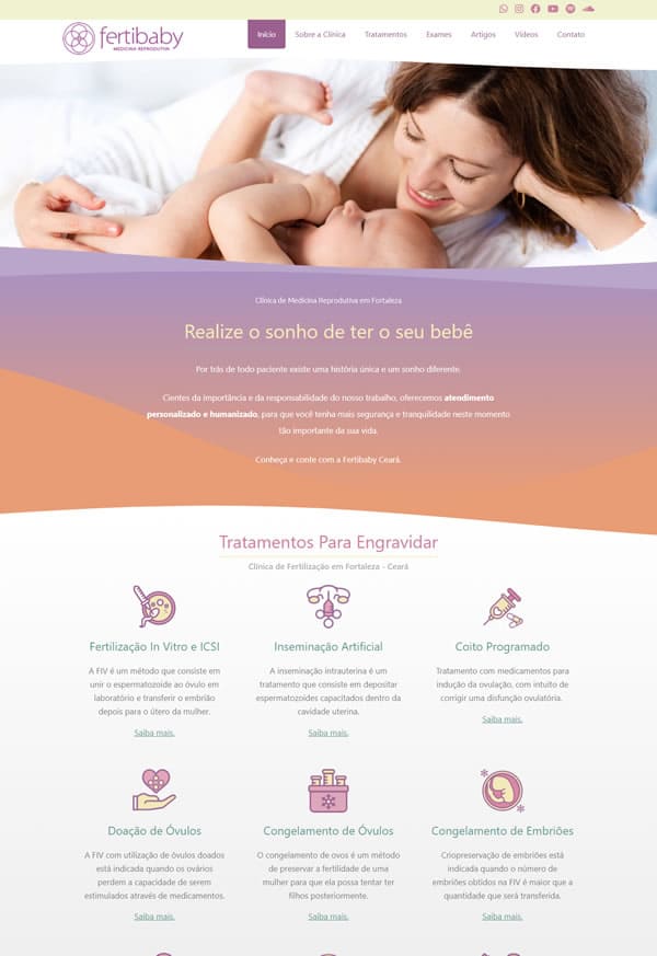 Site da Fertibaby Ceará