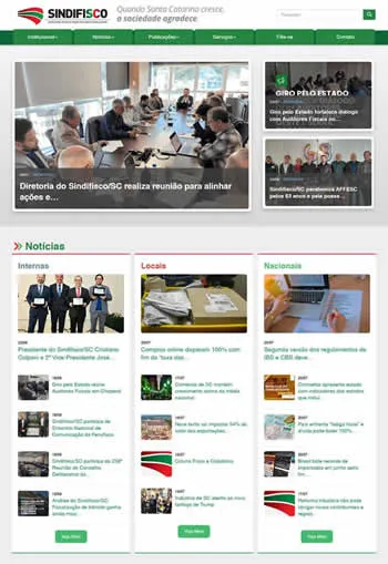 Site institucional do Sindifisco de Santa Catarina