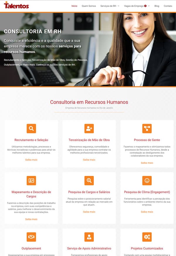 Site da Talentos Consultoria