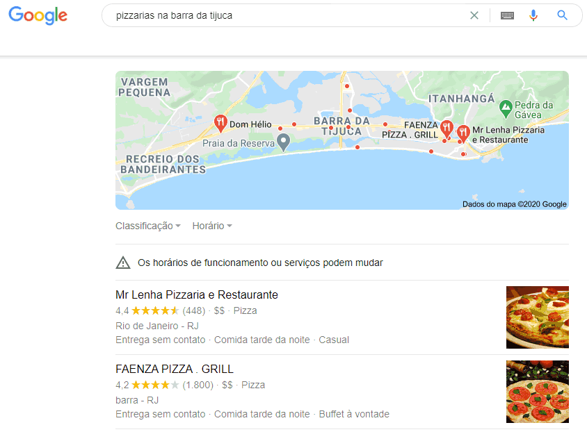 Google Meu Negócio usado em Marketing para restaurantes